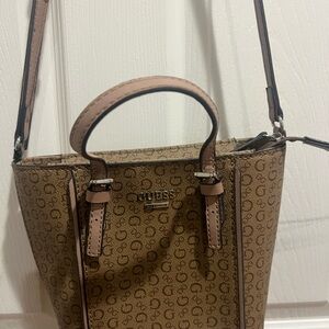 Guess Tan Patterned Crossbody Bag